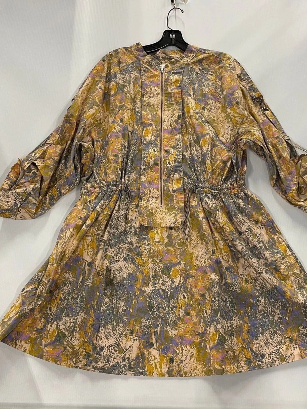 Banana Republic Abstract Floral Print Zip-Front Utility Jacket - Yellow Multi - Picture 2 of 2